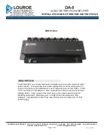 Preview for 1 page of Louroe Electronics DA-8 Installation And Operating Instructions Manual