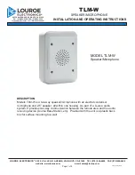 Preview for 1 page of Louroe Electronics TLM-W Installation And Operating Instructions Manual