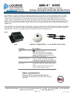 Louroe ASK-4 350 Installation And Operating Instructions Manual preview