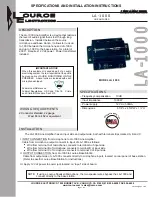 Предварительный просмотр 1 страницы Louroe LA-1000 Installation Instructions