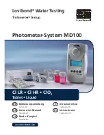 Lovibond Photometer-System MD100 Instruction Manual предпросмотр