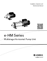 Предварительный просмотр 1 страницы Lowara e-HM series Installation, Operation And Maintenance Manual