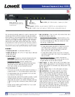 Lowell SEQR-4 Quick Start Manual preview