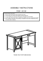 Preview for 1 page of LOWES AS1002 Assembly Instructions Manual