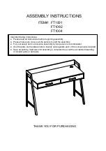 Preview for 1 page of LOWES FT1001 Assembly Instructions Manual