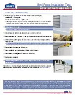 Preview for 3 page of LOWE'S Vinyl Fence Installation Tips