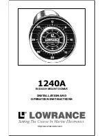 Lowrance 1240A Installation And Operation Instructions Manual preview