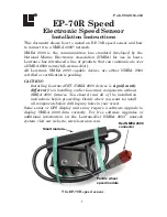 Lowrance Electronic Speed Sensor EP-70R Installation Instructions Manual предпросмотр