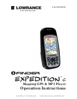 Preview for 1 page of Lowrance Finder Expedition C Operating Instructions Manual