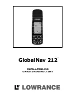 Preview for 1 page of Lowrance GlobalNav 212 Installation And Operation Instructions Manual