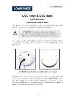 Предварительный просмотр 1 страницы Lowrance LGC-4000 Installation Instructions Manual