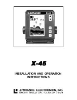 Lowrance X-45 Installation And Operation Instructions Manual preview