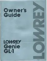 Предварительный просмотр 1 страницы Lowrey Genie GL-1 Owner'S Manual