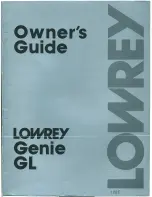 Lowrey Genie GL Owner'S Manual предпросмотр