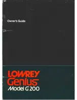 Предварительный просмотр 1 страницы Lowrey Genius G200 Owner'S Manual