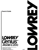 Предварительный просмотр 2 страницы Lowrey Genius G200 Owner'S Manual