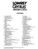 Предварительный просмотр 3 страницы Lowrey Genius G200 Owner'S Manual