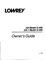 Предварительный просмотр 2 страницы Lowrey GX G-400 Owner'S Manual