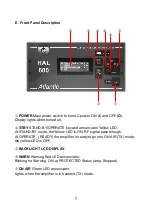 Предварительный просмотр 7 страницы LP HAL600 Atlantic User Manual