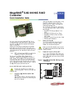 Preview for 1 page of LSI MegaRAID SAS 84016E Quick Installation Manual