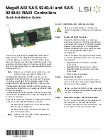 Preview for 1 page of LSI MegaRAID SAS 9240-4i Quick Installation Manual