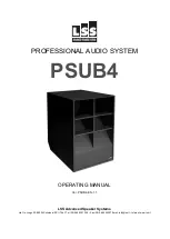 Предварительный просмотр 1 страницы LSS PSUB4 Operating Manual