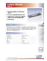 LST Isolator Module ISM1-3 Specifications preview