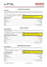 Ltc Audio HDJ805 Instruction Manual preview