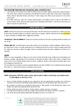 Preview for 14 page of LUCCI Air AIRFUSION PEREGRINE Installation, Operation, Maintenance & Warranty Information