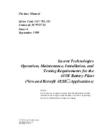 Preview for 3 page of Lucent Technologies 415B Battery Plant Product Manual