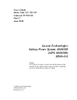 Предварительный просмотр 3 страницы Lucent Technologies Galaxy 4848/100 User Manual