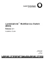 Lucent Technologies LambdaUnite MSS Installation Manual preview