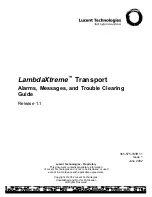 Lucent Technologies LambdaXtreme Alarm Messages And Trouble Clearing Manual предпросмотр