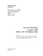 Preview for 3 page of Lucent Technologies Lineage 2000 ECS Battery Plant Product Manual