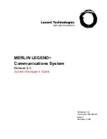 Preview for 1 page of Lucent Technologies MERLIN LEGEND 6 System Manager'S Manual