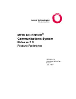 Preview for 1 page of Lucent Technologies MERLIN LEGEND Release 5.0 Feature Reference