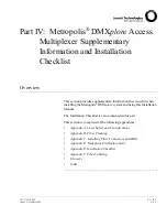 Preview for 249 page of Lucent Technologies Metropolis DMXplore Installation Manual