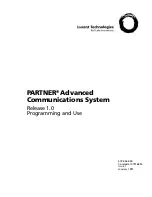 Lucent Technologies PARTNER Advanced Communications System Release 1.0 Programming And Use Instructions предпросмотр