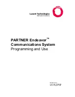 Предварительный просмотр 1 страницы Lucent Technologies PARTNER Endeavor 362 Programming And Use Manual