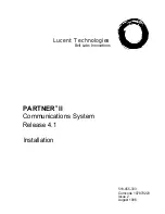 Предварительный просмотр 1 страницы Lucent Technologies PARTNER II Release 4.1 Installation Manual