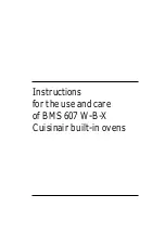 Предварительный просмотр 1 страницы luft BMS 607 W-B-X Instructions For The Use And Care