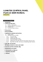 Предварительный просмотр 2 страницы Lumatek CONTROL PANEL PLUS 2.0 Manual