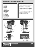 Предварительный просмотр 9 страницы Lumber Jack DP16-910B-VS Operating Manual