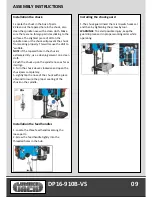 Предварительный просмотр 11 страницы Lumber Jack DP16-910B-VS Operating Manual