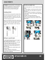 Предварительный просмотр 12 страницы Lumber Jack DP16-910B-VS Operating Manual