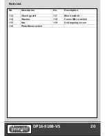 Предварительный просмотр 22 страницы Lumber Jack DP16-910B-VS Operating Manual