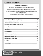 Preview for 2 page of Lumberjack SCMS210SB Operating Manual