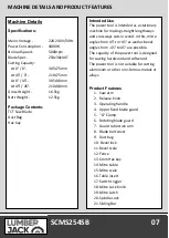 Preview for 9 page of Lumberjack SCMS254SB Safety And Operating Manual