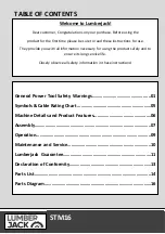 Preview for 2 page of Lumberjack STM16 Safety And Operating Manual