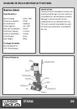 Preview for 8 page of Lumberjack STM16 Safety And Operating Manual